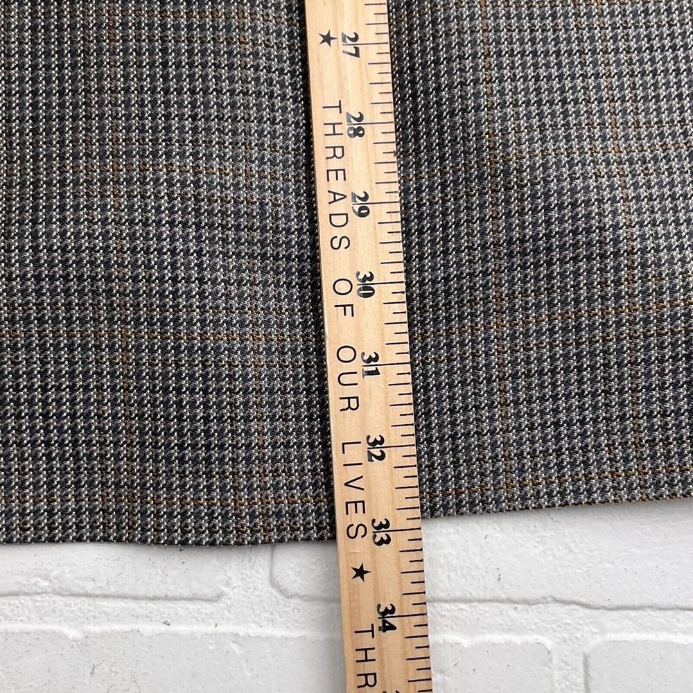 Chaps Blazer Men 48L Gray Gold Prince Edward Plaid Silk Career Classic Party - Picture 13 of 14